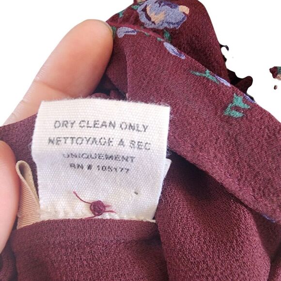 Ulla Johnson Gita Mini Dress Boho Silk Floral Embroidered Tassel Burgundy Size 4 - Picture 6 of 11